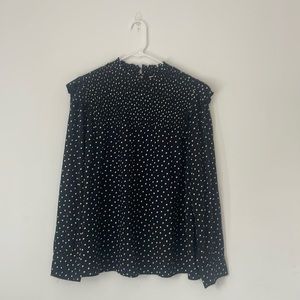 Loft long sleeve polka dot top